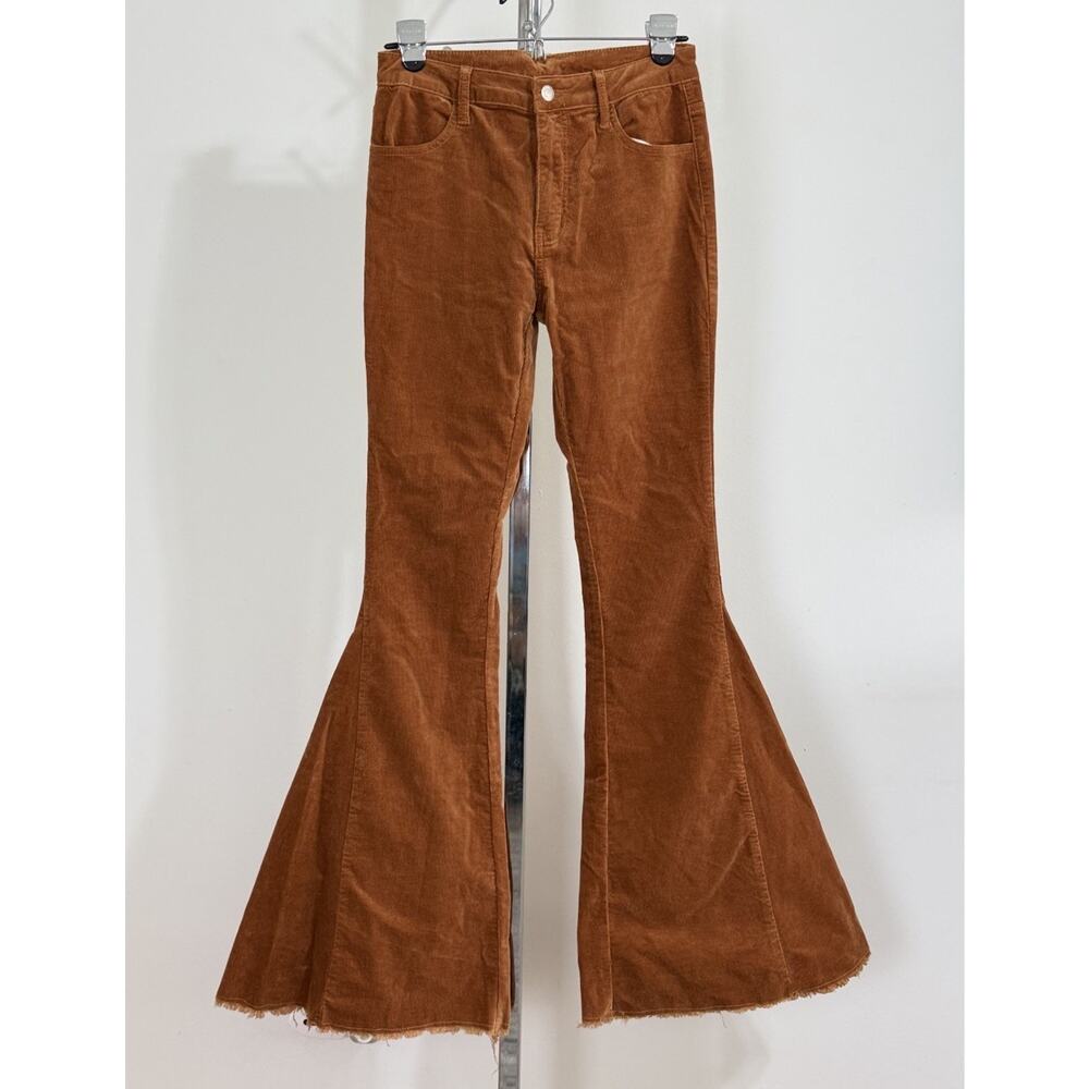 Corduroy Bootcut Flare Pants in Rust - Picture 2 of 16